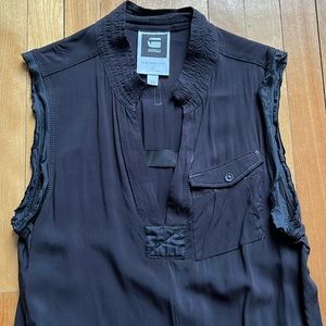 G-STAR BLACK SLEEVES TOP